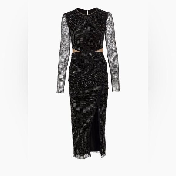 Self-Portrait  Diamante Fishnet Midi-Dress size 4 - Picture 5 of 16